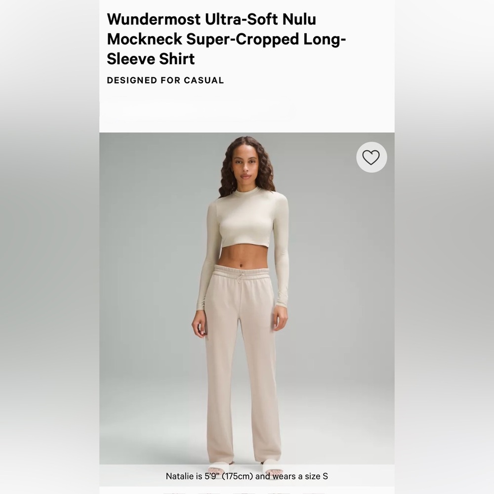 Lululemon Wundermost Ultra-Soft Nulu Mockneck Crop LS shirt Bundle Sz S & M